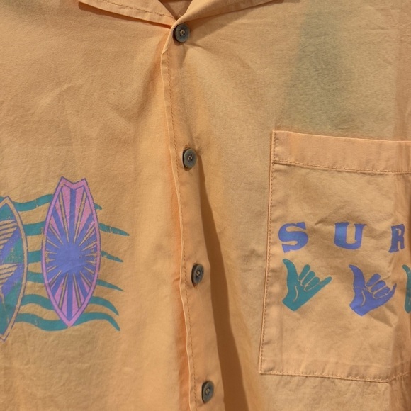 NWT QUIKSILVER X STRANGER THINGS THE MIKE SHORT SLEEVE SHIRT MOCK ORANGE Size L - Picture 5 of 16